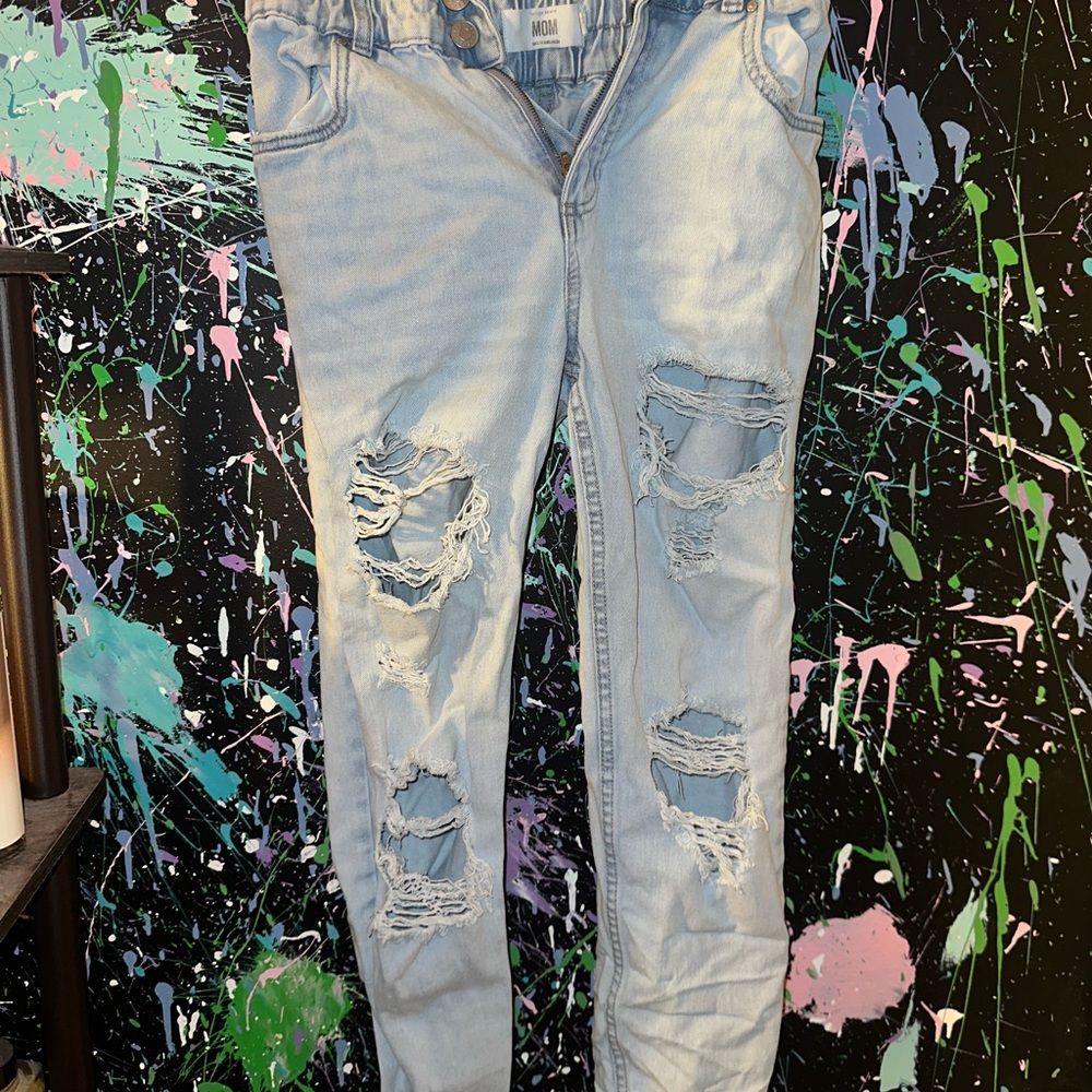 Charlotte Russe Light Blue Distressed Boyfriend Jeans